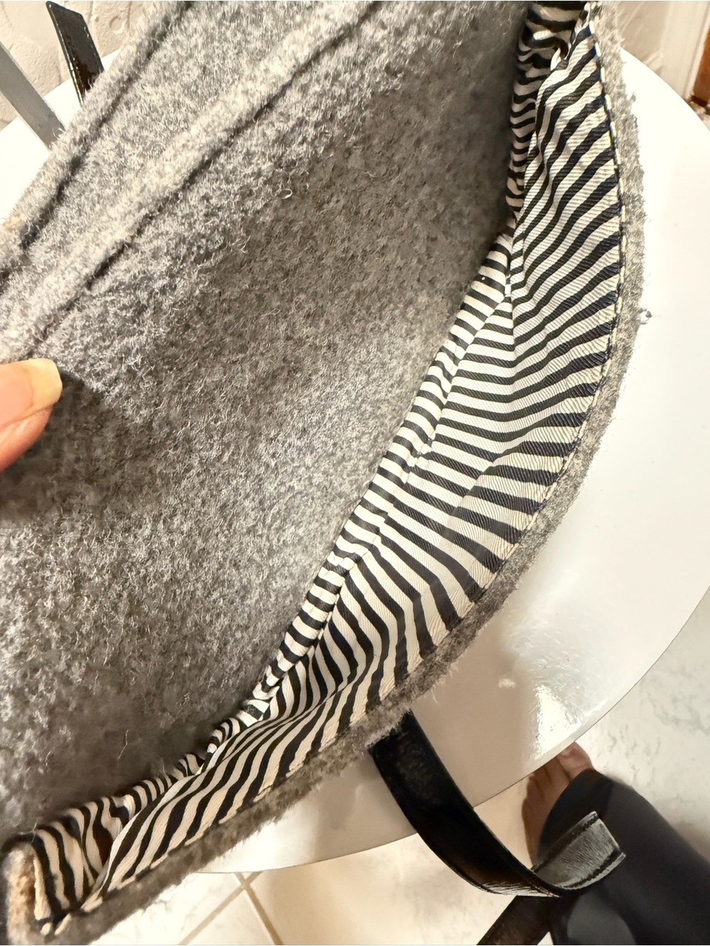 Kate Spade Raleigh Walker Park Gray Wool Crossbody Shoulder Bag - Picture 10 of 11